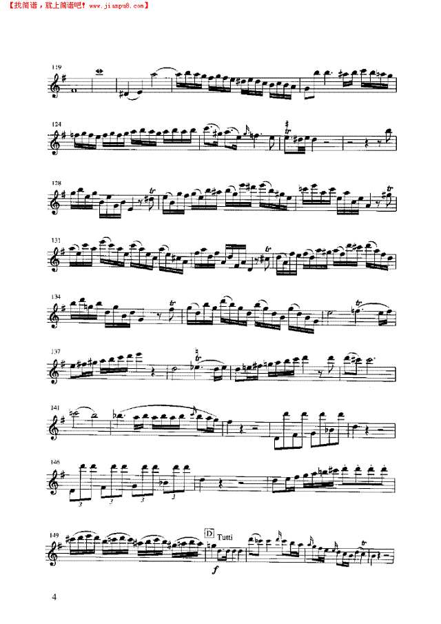 G大调协奏曲第一乐章其他曲谱