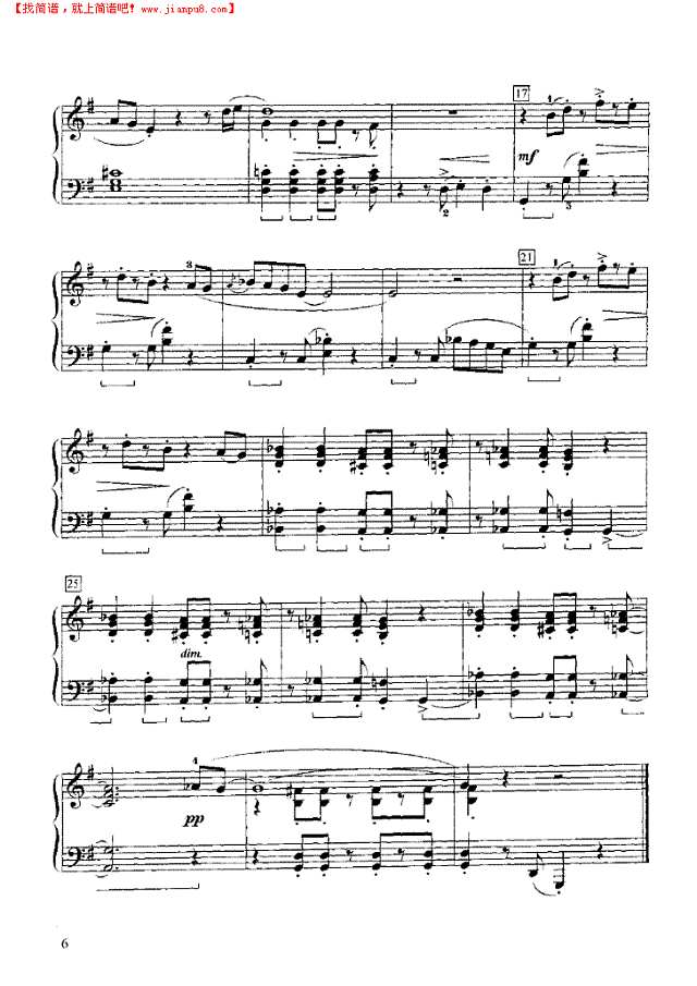 选自《现代风格钢琴小品》钢琴谱