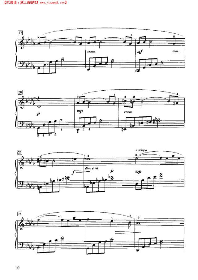 抒情瞬间钢琴谱