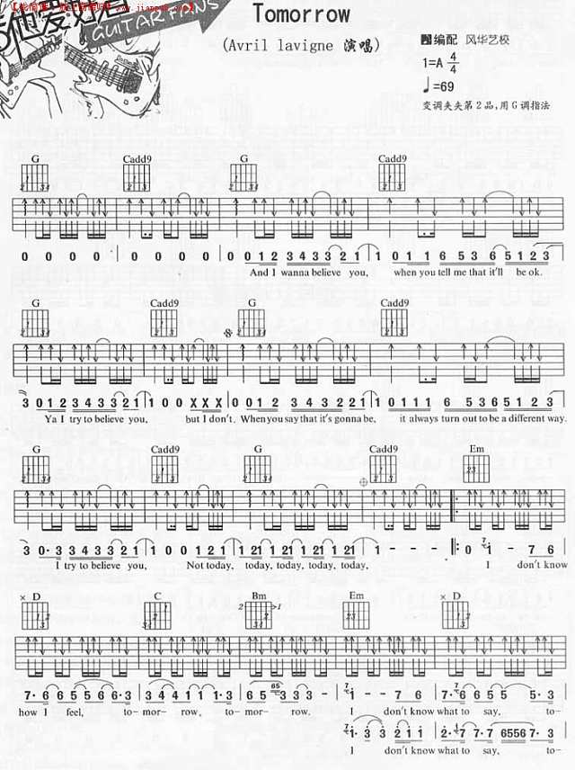 Tomorrow简谱