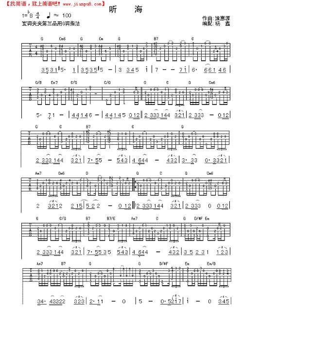 阳光灿烂的夜里吉他谱