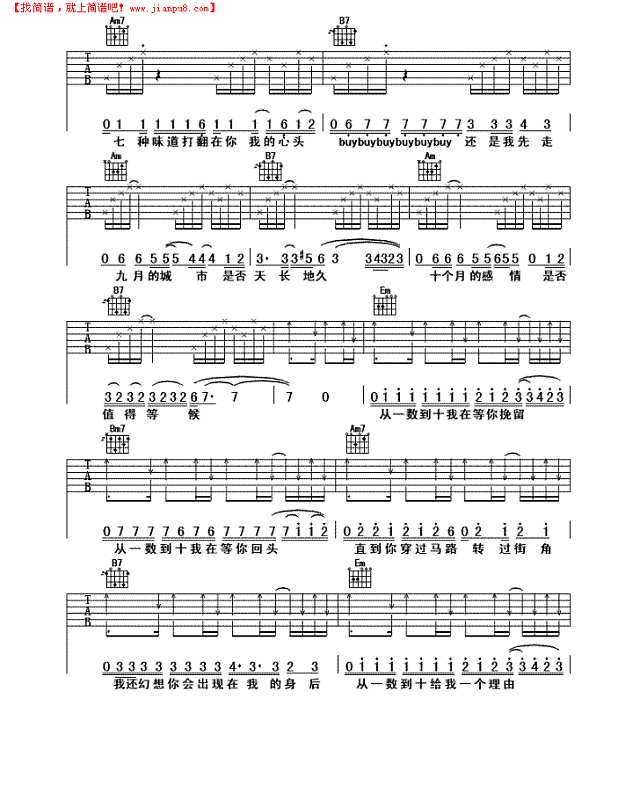 从一数到十吉他谱