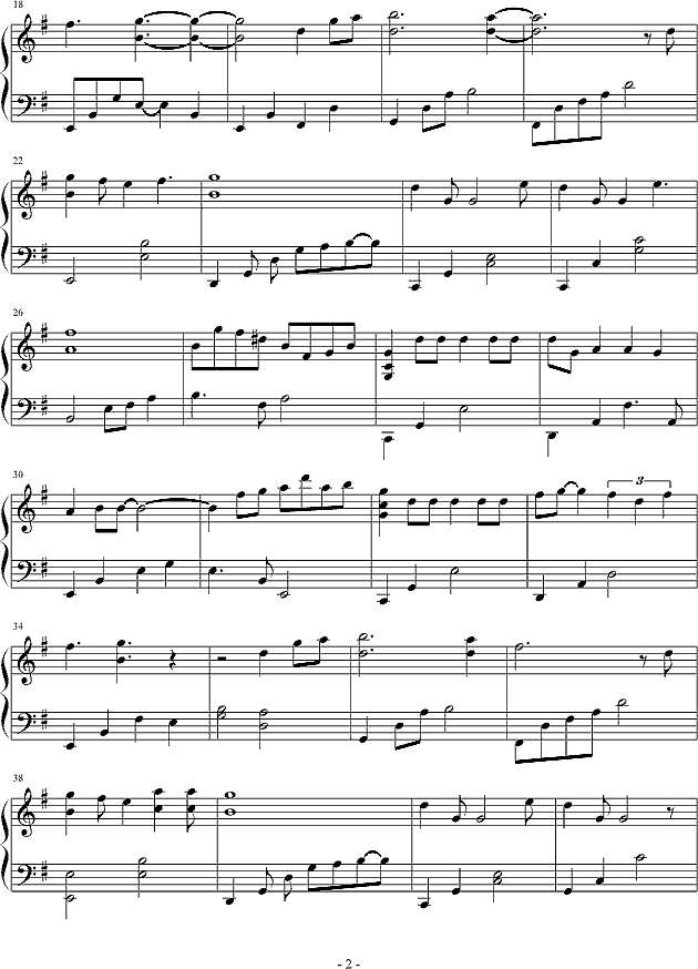 我们的爱 -编配独奏版钢琴谱