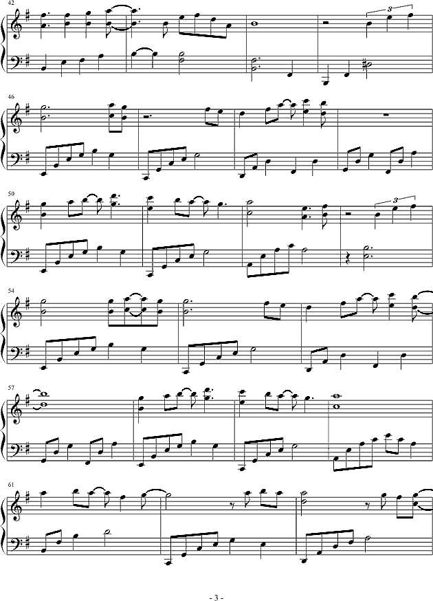 我们的爱 -编配独奏版钢琴谱