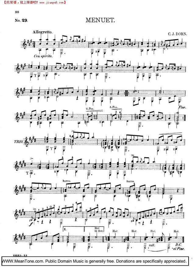 Menuet钢琴谱
