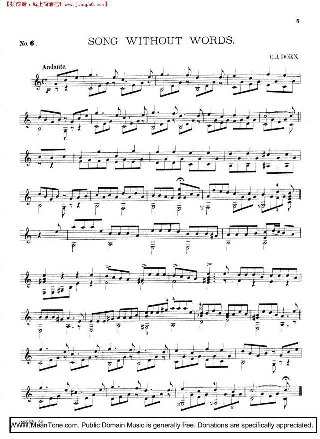 Song Without Words钢琴谱