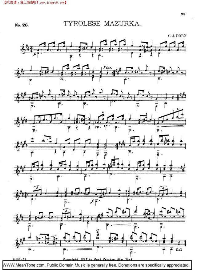 Tyrolese Mazurka钢琴谱
