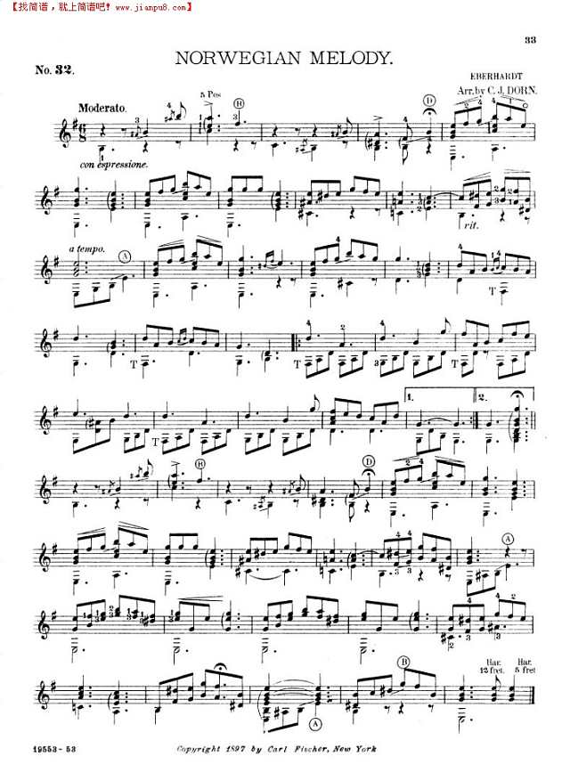 Norwegian Melody钢琴谱