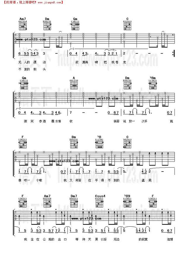 沿海公路的出口吉他谱
