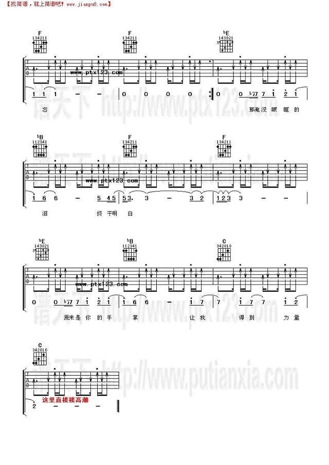 离开悲伤吉他谱