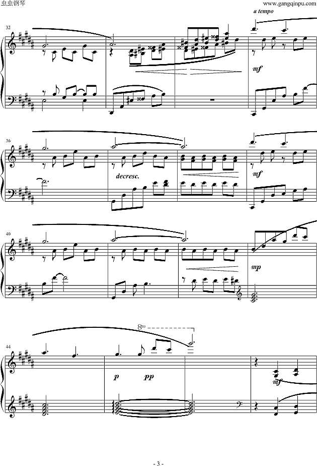 鸽子回旋舞钢琴谱