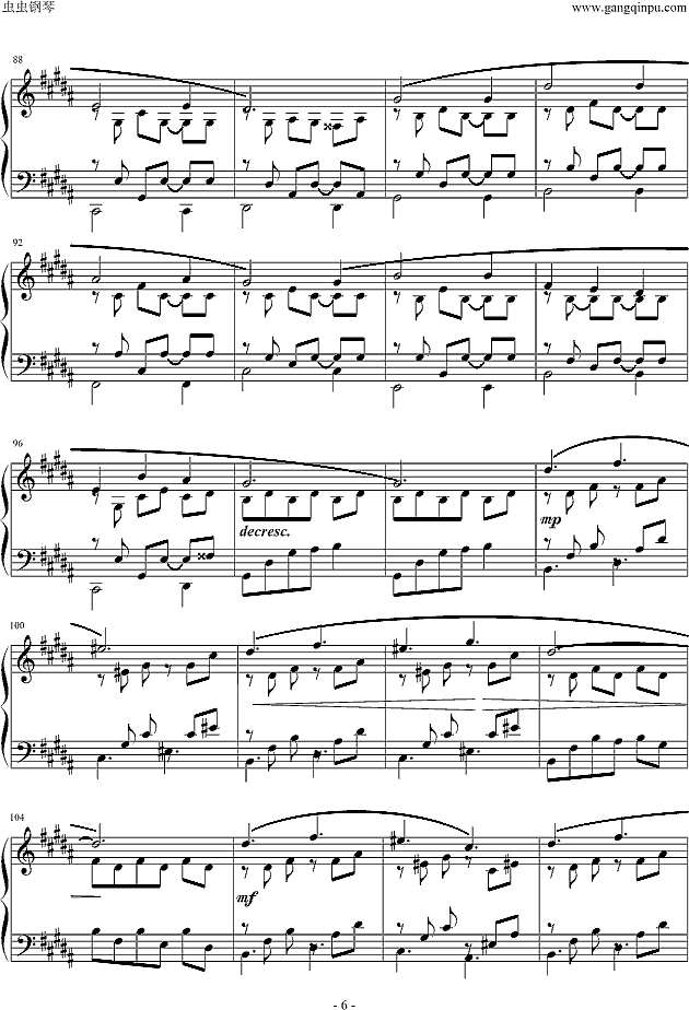 鸽子回旋舞钢琴谱