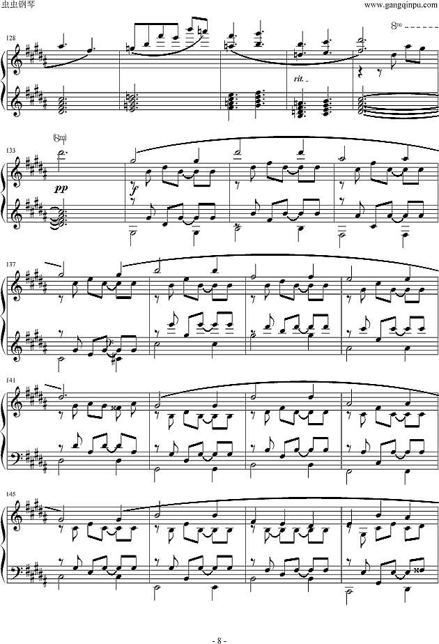 鸽子回旋舞钢琴谱