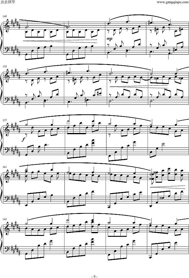 鸽子回旋舞钢琴谱