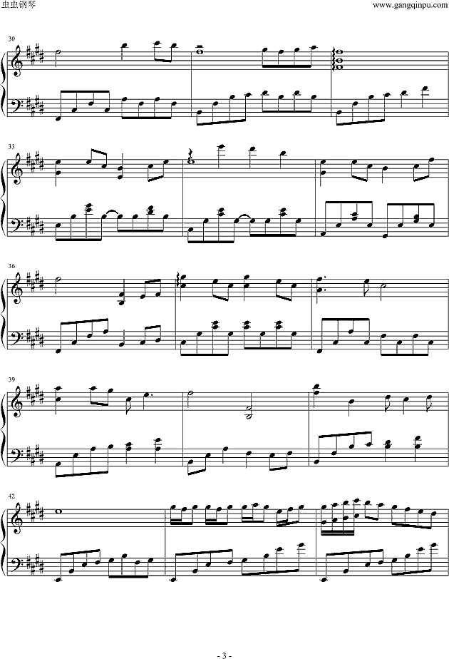 但愿人长久（纯钢简易版）钢琴谱