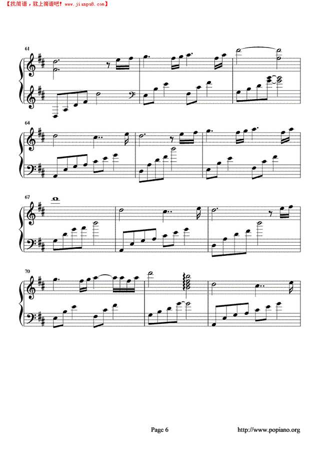 walking with you钢琴谱