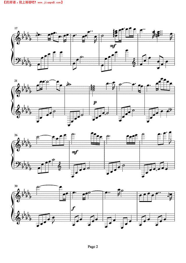 beautiful lady钢琴谱