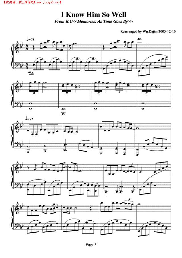 I Know Him So Well钢琴谱