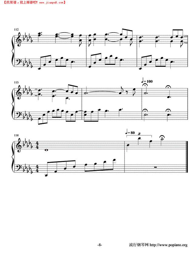 The End Of August钢琴谱