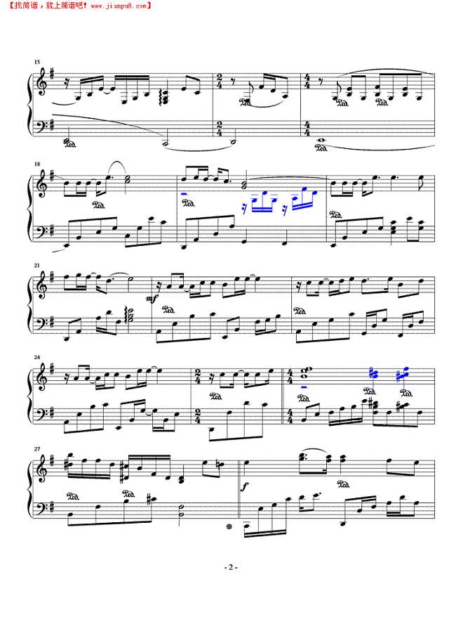 伤城秘密钢琴谱