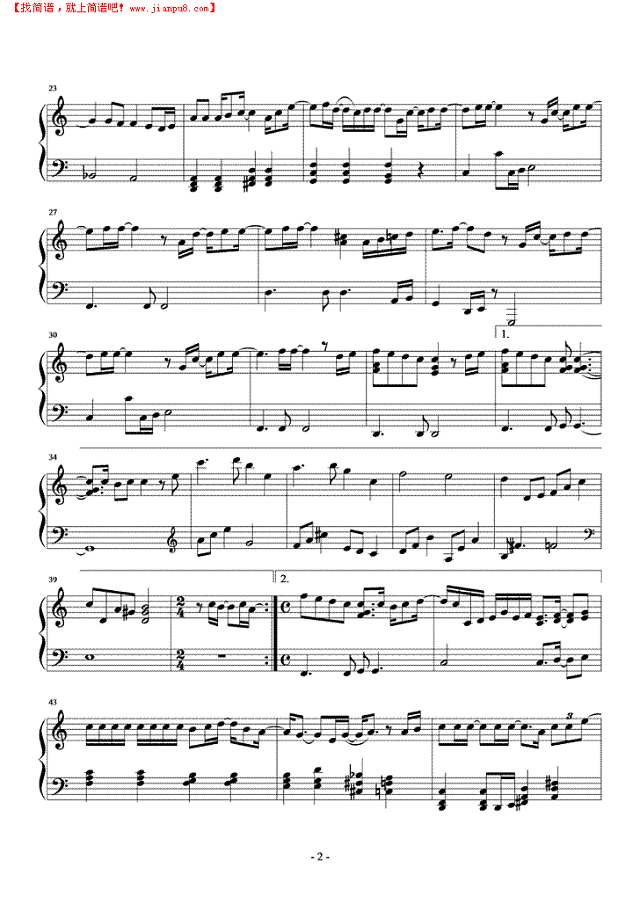 即便再过十年—悲伤恋歌钢琴谱