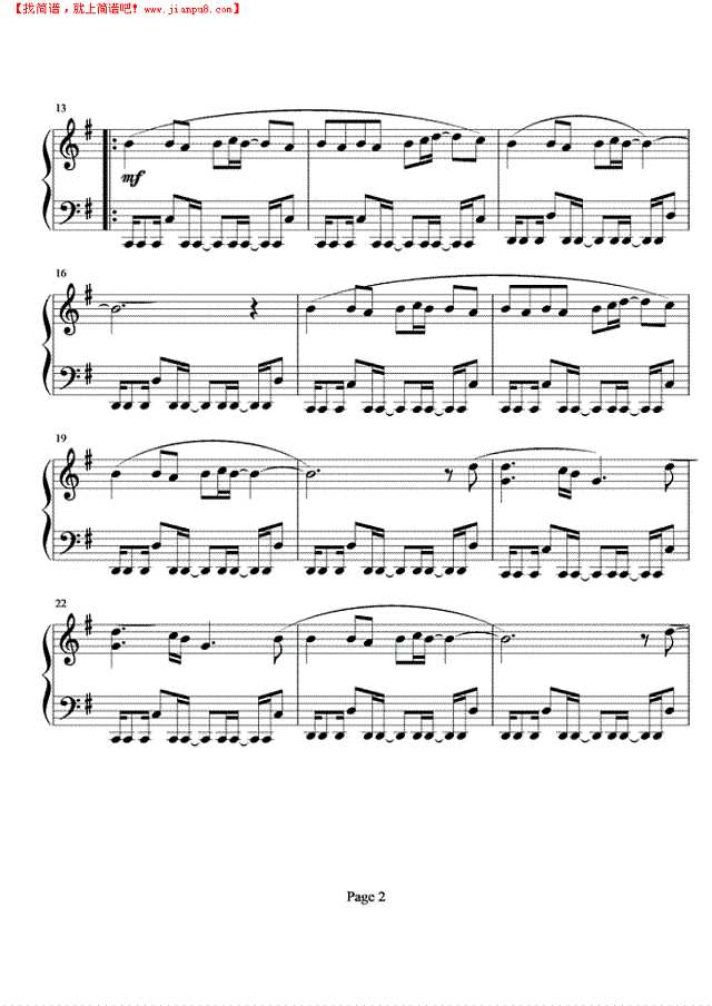 今天你生日钢琴谱