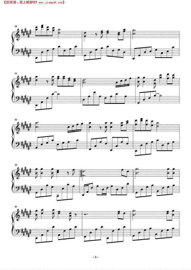 汤潮-狼爱上羊(演奏版)钢琴谱