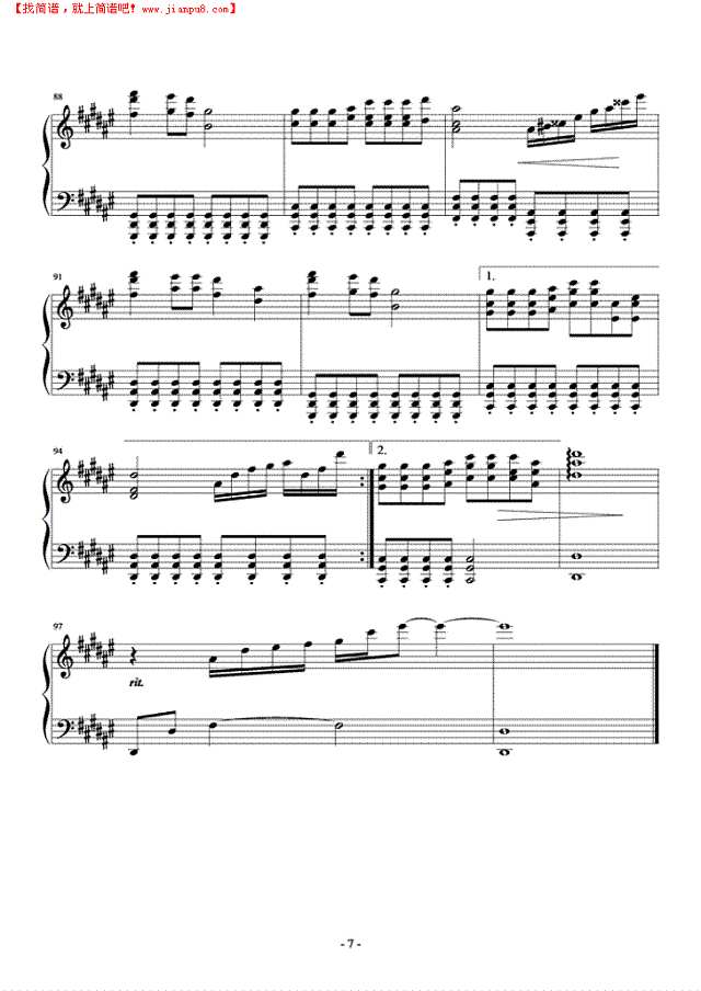 汤潮-狼爱上羊(演奏版)钢琴谱