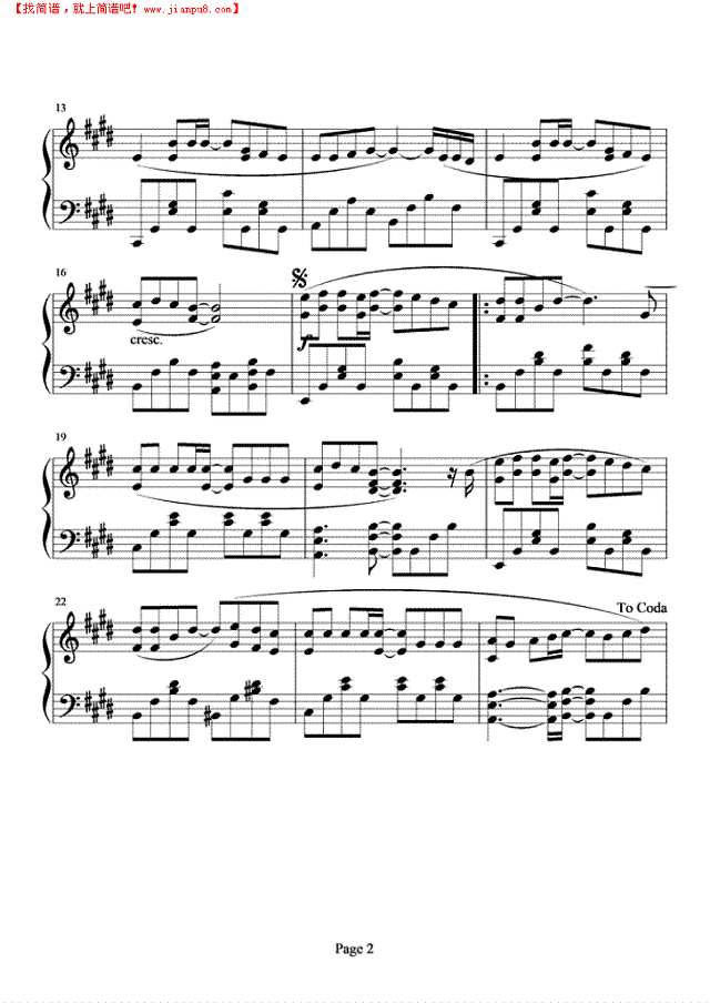 一击即中钢琴谱