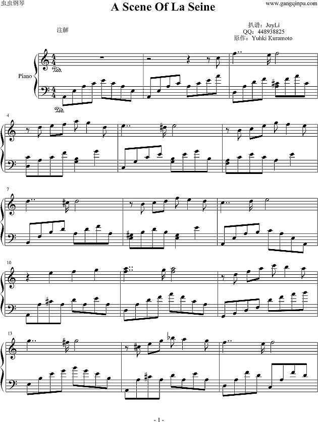 A Scene Of La Seine钢琴谱