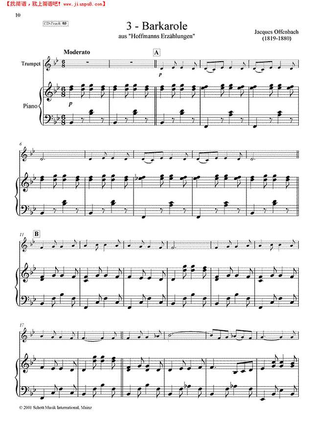 Barkarole钢琴谱