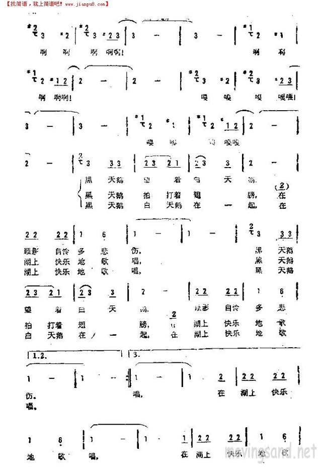 黑天鹅和白天鹅简谱