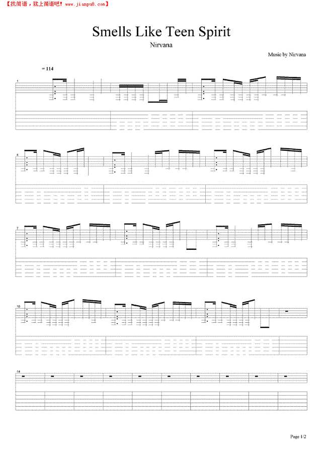 Smells Like Teen Spirit吉他谱
