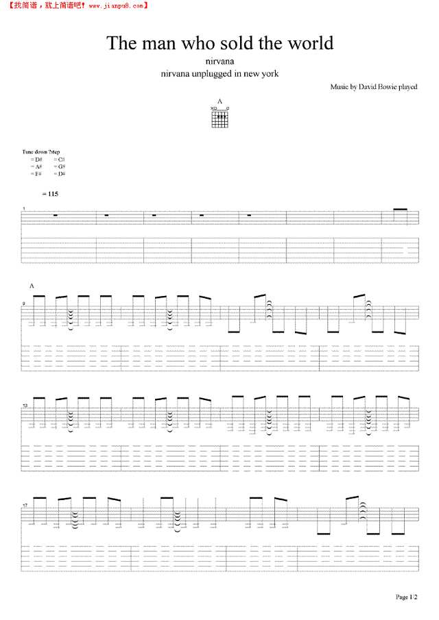 The man who sold the world吉他谱