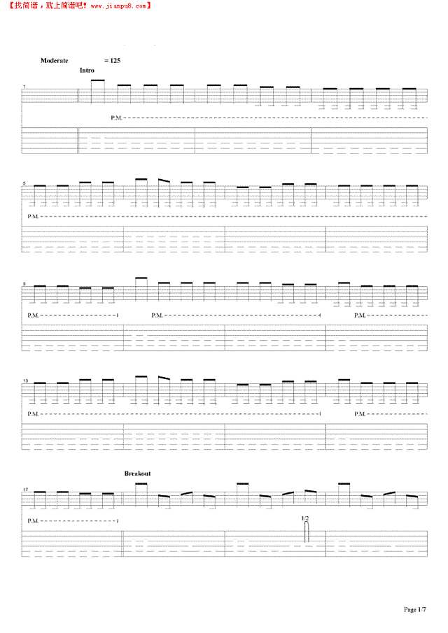 famous_last_words吉他谱
