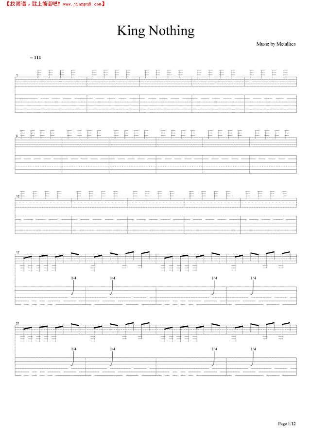 King Nothing吉他谱
