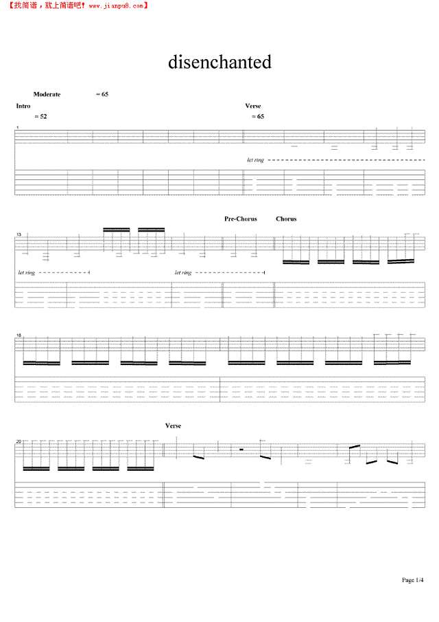 disenchanted吉他谱
