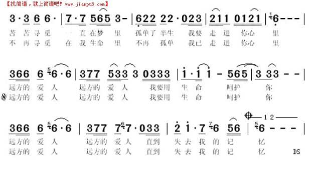 远方的爱人简谱