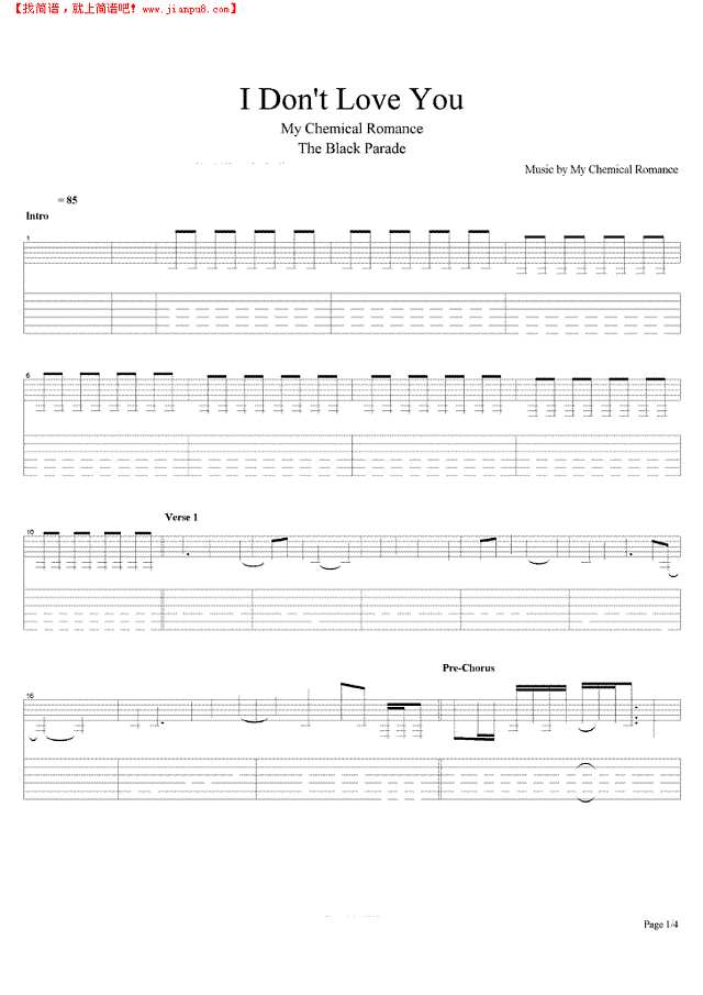 I Do not Love You吉他谱
