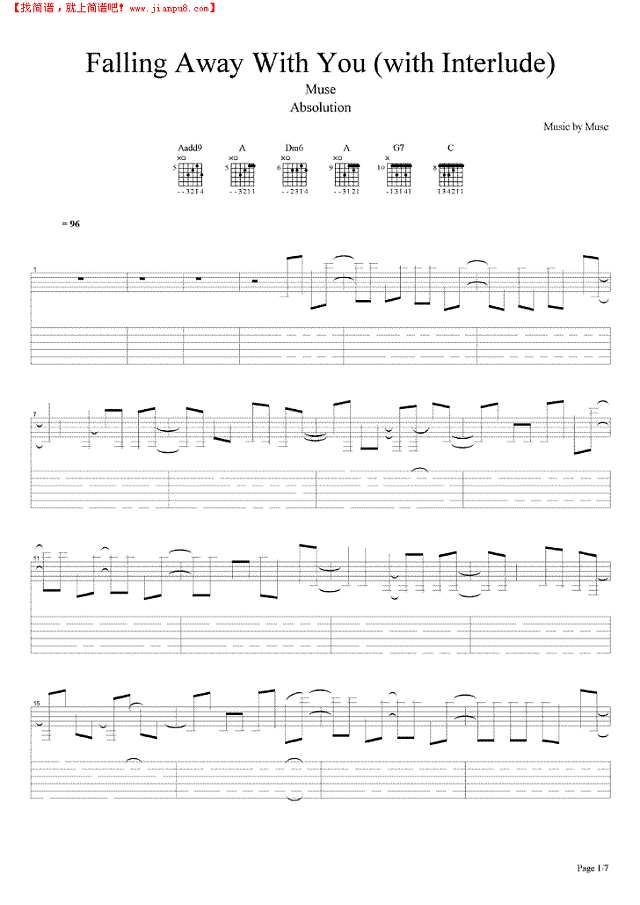 Falling Away With You (with Interlude)吉他谱
