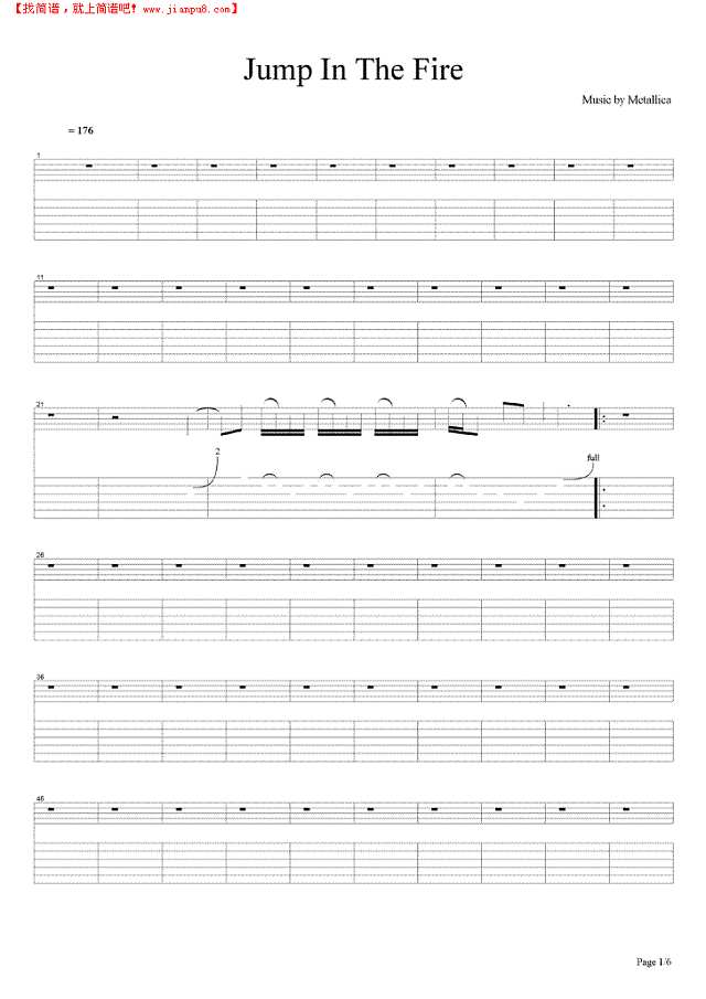 Jump In The Fire吉他谱
