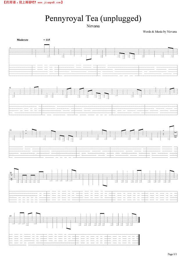 Pennyroyal Tea (unplugged)吉他谱
