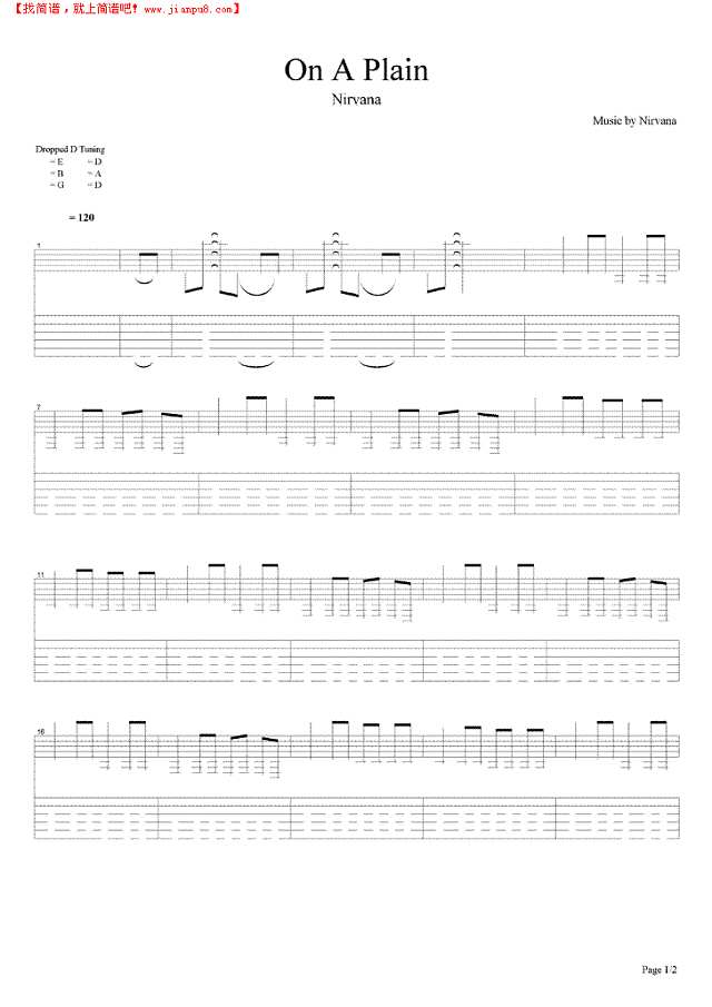 On A Plain吉他谱

