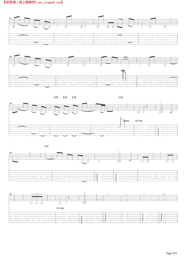 Addicted to that Rush吉他谱