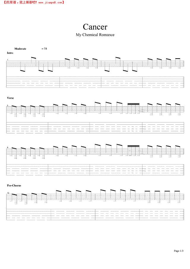 Cancer吉他谱
