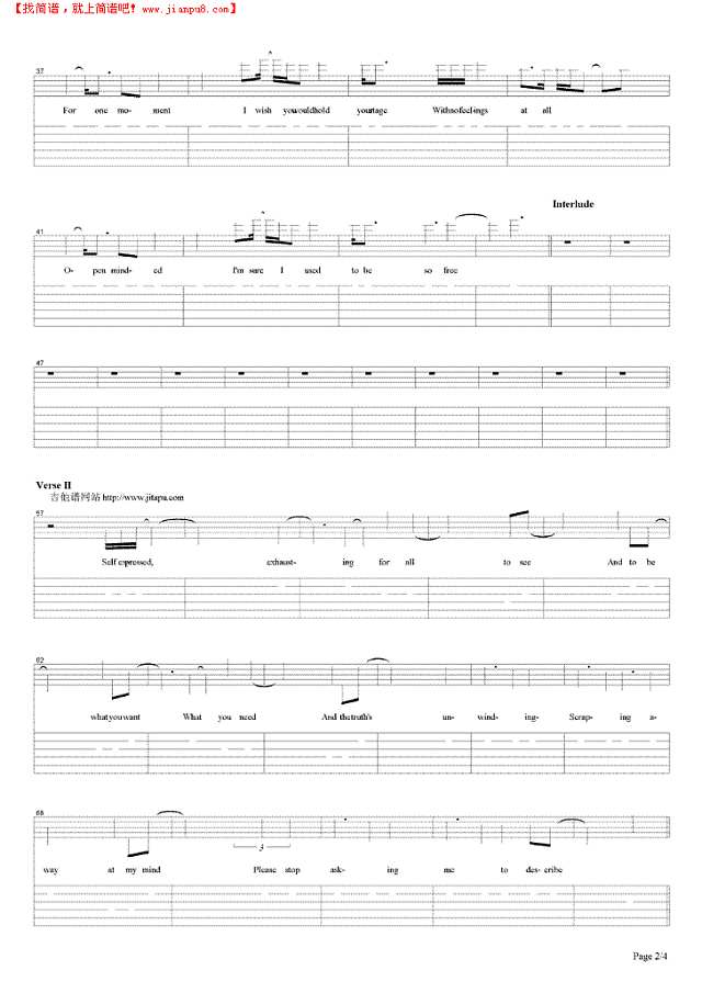 Citizen Erased吉他谱