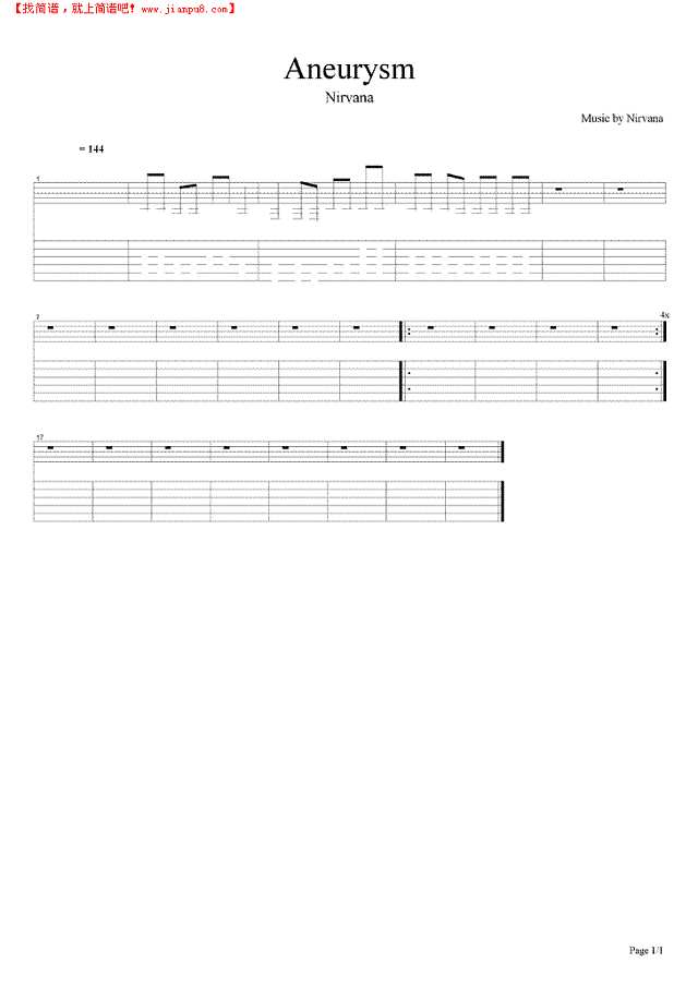 Aneurysm吉他谱
