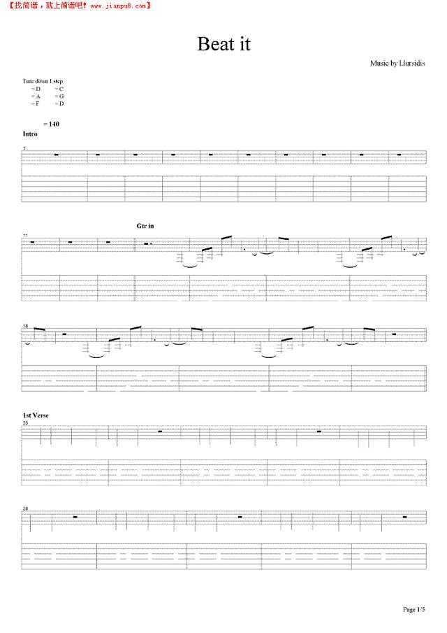 Beat it吉他谱
