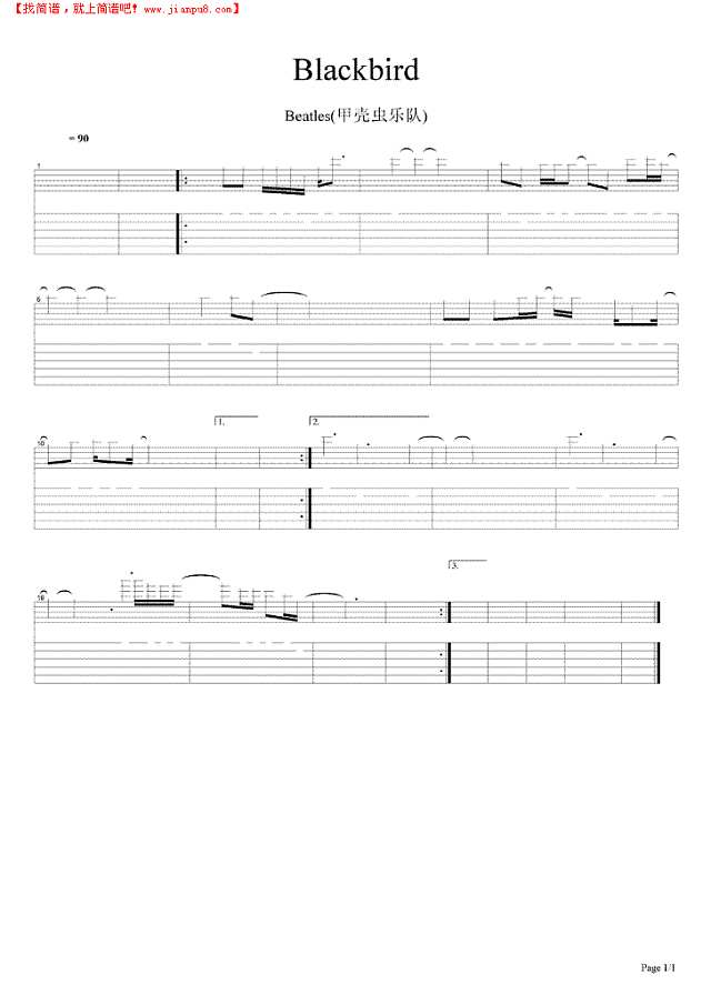 Blackbird吉他谱
