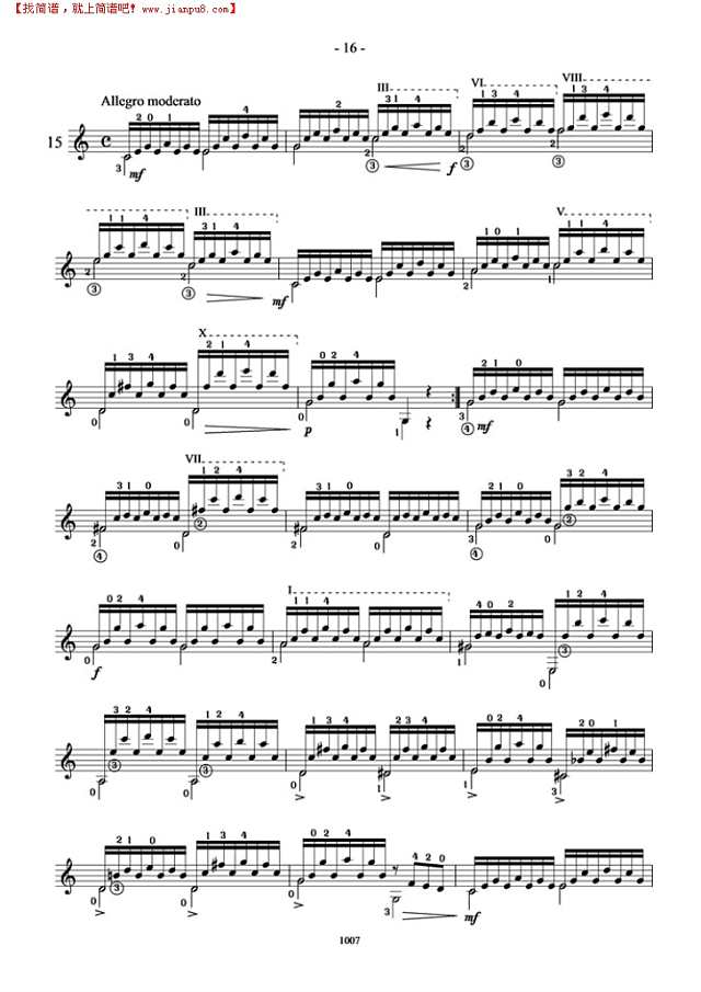 卡尔卡西25首练习曲(15)吉他谱